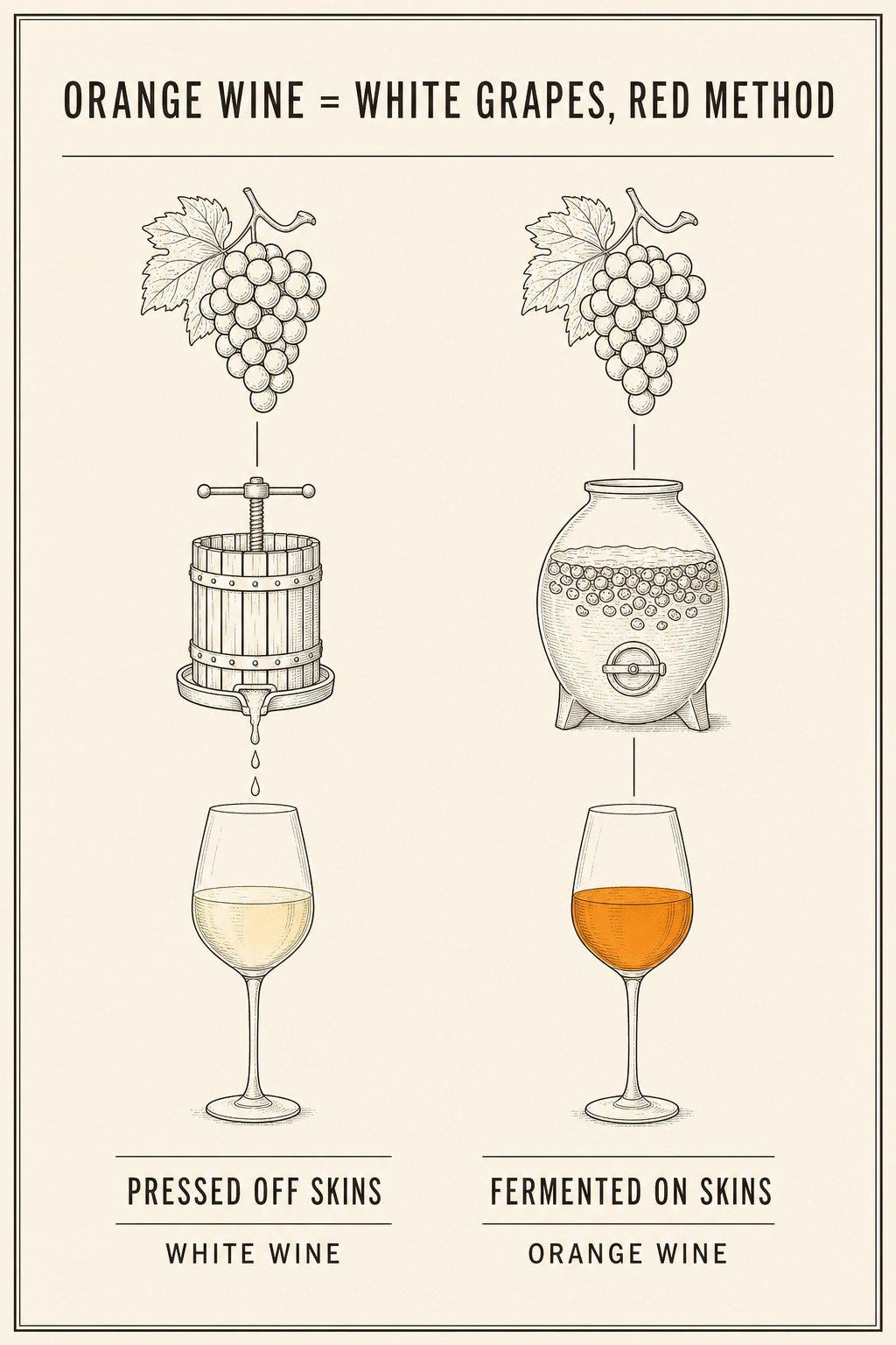 Infographic: orange wine is white grapes fermented on their skins