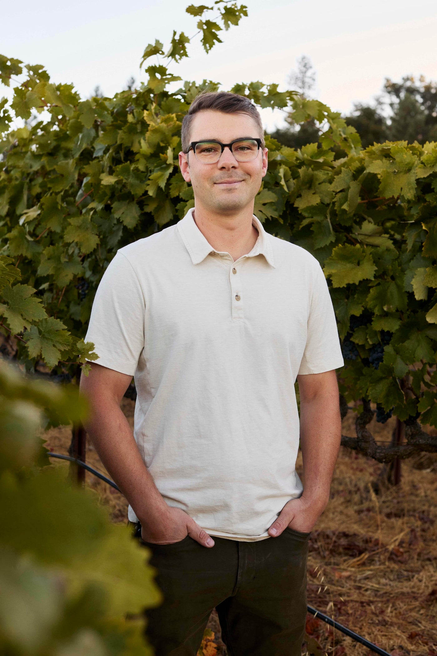Brian Hurley in the vineyard
