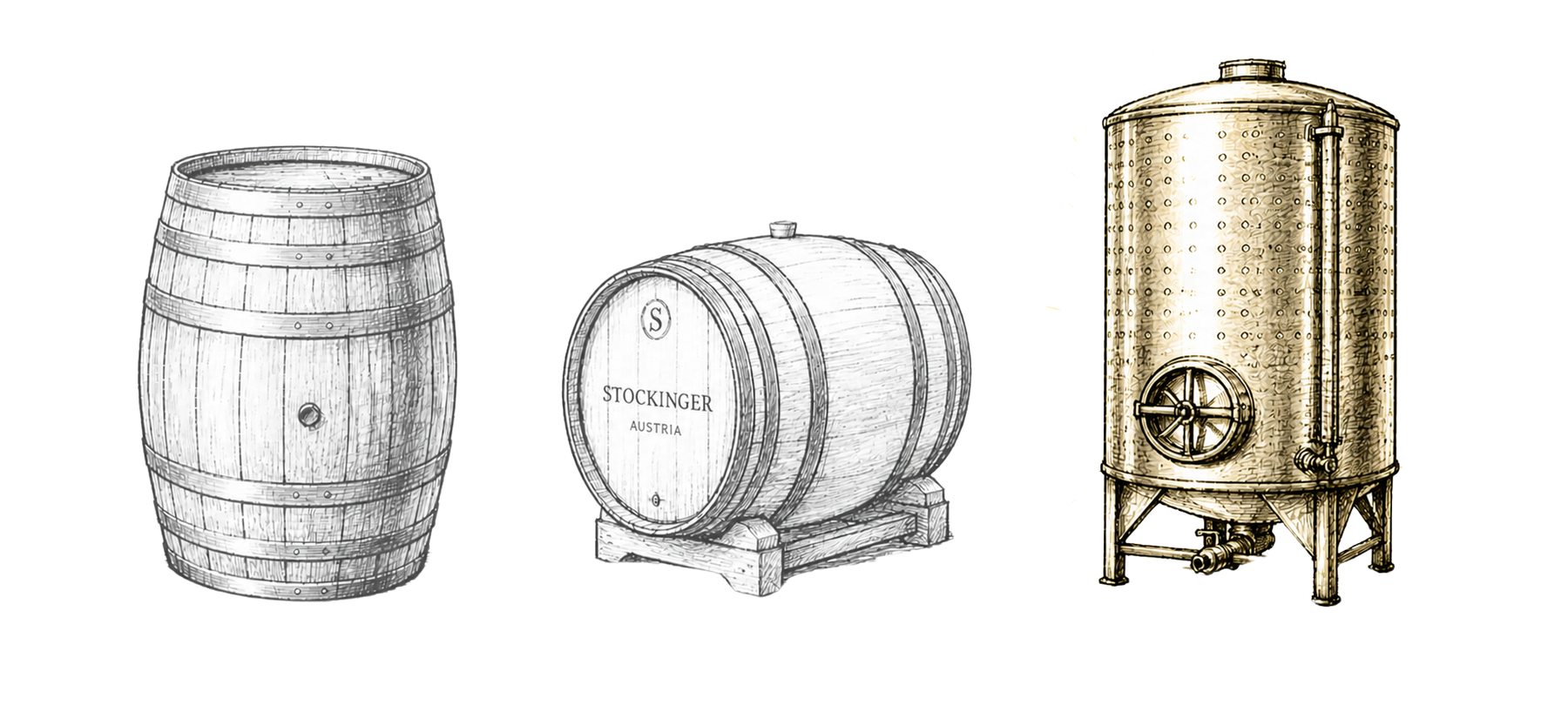 Stainless steel tank highlighted in the Coteau Pavot cellar